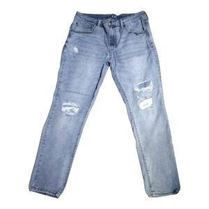 Arizona Jean Company Men's Skinny Ripped Light Blue Jeans Size 36x30